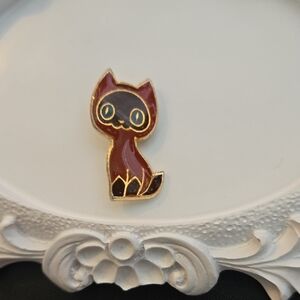 Vintage Authentic USSR Cat Enamel Pin, Collectible, Soviet Memorabilia, Like New
